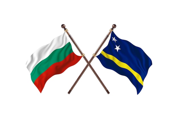 Bułgaria kontra Curacao dwa kraje flagi tło
