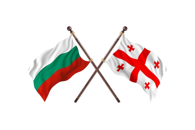 Bułgaria kontra Gruzja Tło flagi dwóch krajów