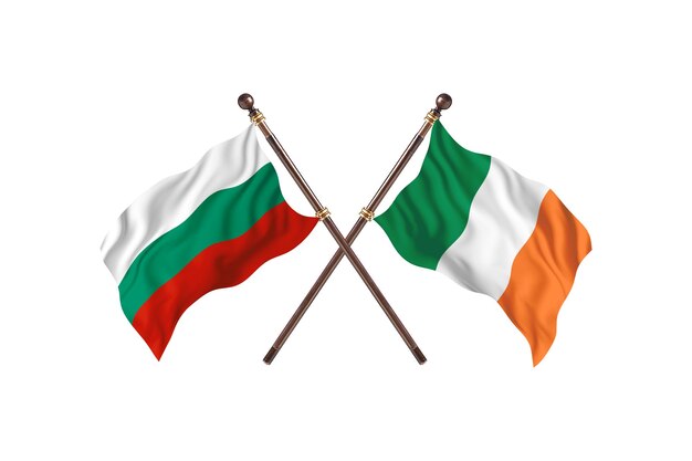 Bułgaria kontra Irlandia Dwa kraje flagi tła