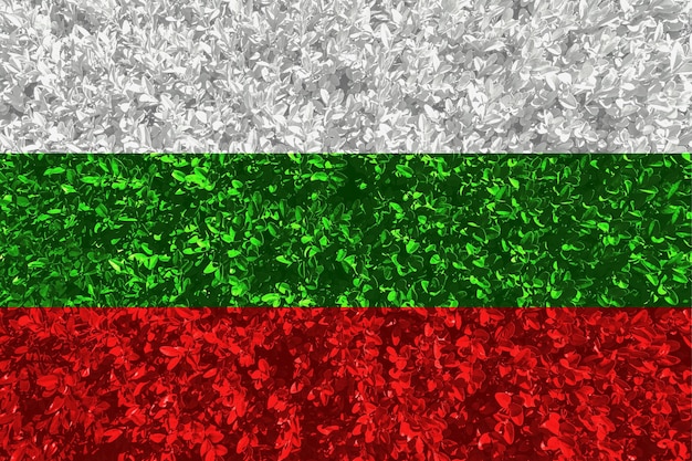 Bułgarska flaga z teksturą liści i krzewów Tapeta w tle