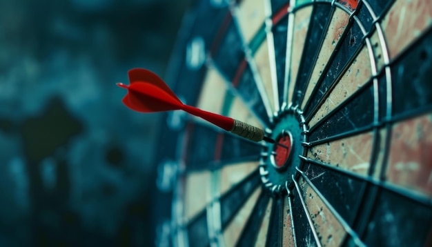 Bullseye cel dart deska czerwona strzała strzała uderzenie centrum strzelanie dla biznesu i wygrywania pojęć