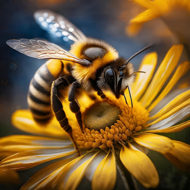 Bumblebee na żółtym kwiecie