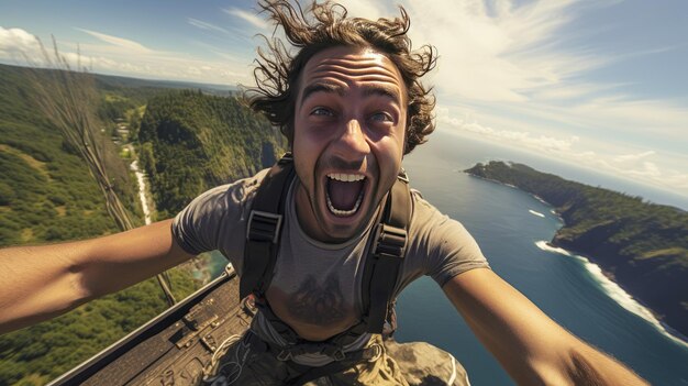 Bungee jumping ekscytujące zanurzenia szybkie upadki nieustraszone chwile elastyczne skoki skoki