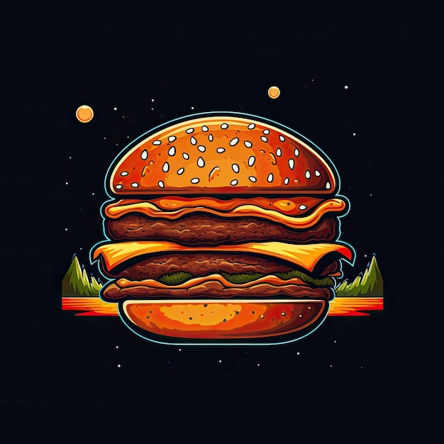 burger smaczny tshirt wektor projekt makieta do druku na białym tle na czarnym tatuażu naklejki