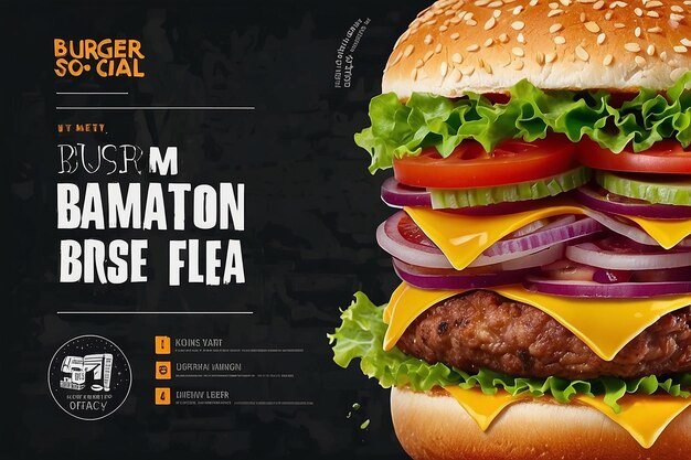 BURGER SOCIAL MEDIA POST DESIGN TEMPLET