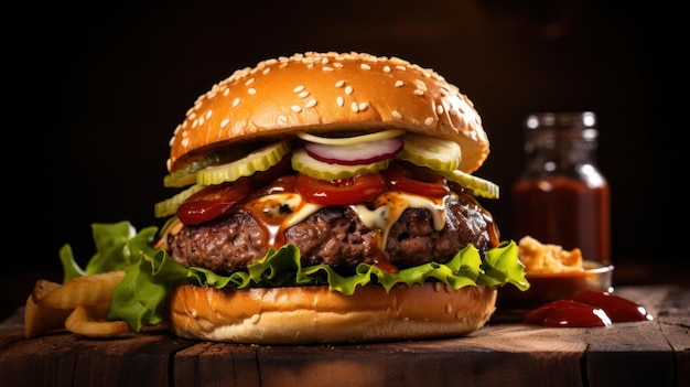 Burger Soczysty Mięsny Klasyczny Ulubiony, rozpływający się w ustach