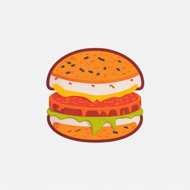 Zdjęcie burger z ogniem ilustracja ikony wektorowej ilustracji ikony obiektu żywności koncepcja ai generatywna