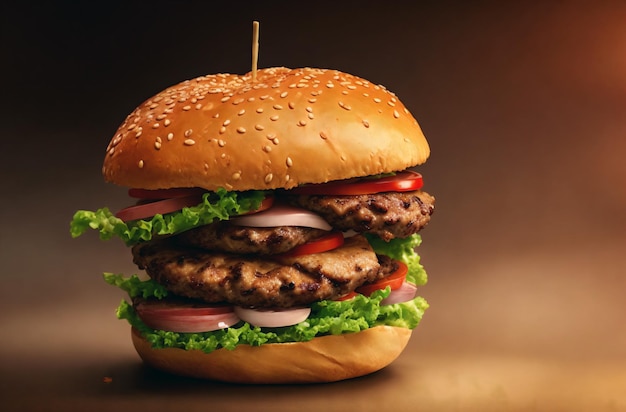 Burger z warzywami mięsnymi Koncepcja żywności Generatywna sztuczna inteligencja