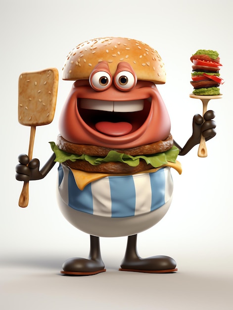 Zdjęcie burgery postaci 3d pixar portrety
