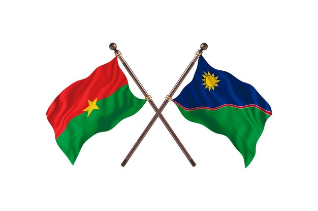 Burkina Faso kontra Namibia Dwa kraje flagi Tło