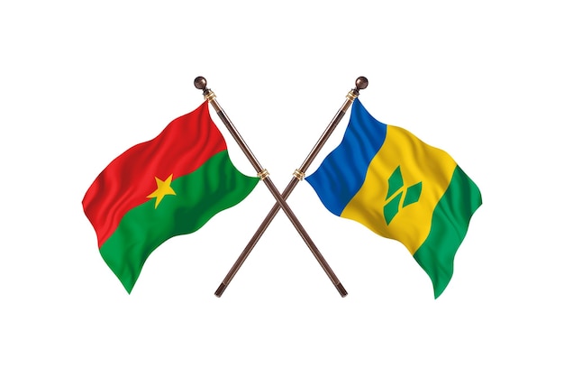Burkina Faso kontra Saint Vincent i Grenadyny Tło flag dwóch krajów