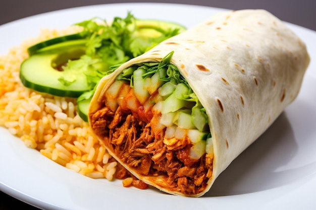 Zdjęcie burrito podawane z dodatkiem świeżych klinków cytrynowych