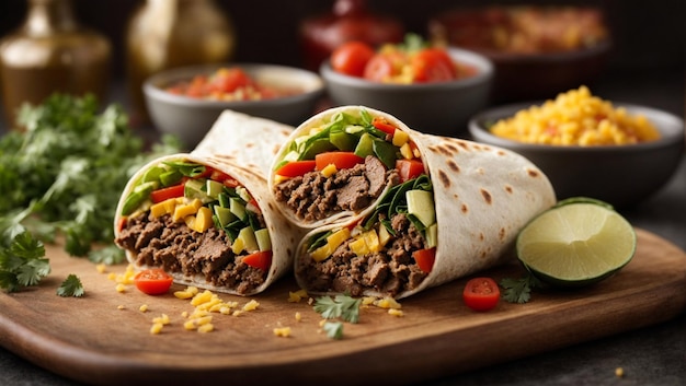 Burritos z wołowiną i warzywami