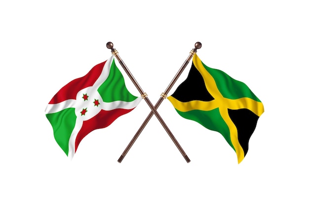Burundi kontra Jamajka Tło flagi dwóch krajów