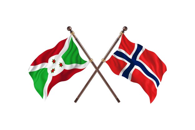 Burundi kontra Norwegia Dwa kraje flagi tła