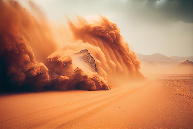 Burza piaskowa na pustyniGenerative ai
