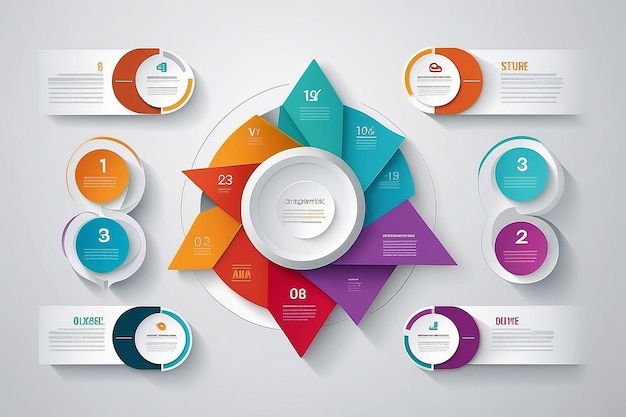 Business Infographics okrąg w stylu origami Ilustracja wektorowa może być używana do układu przepływu pracy diagram banerowy opcje liczby opcje stopniowe projektowanie stron internetowych