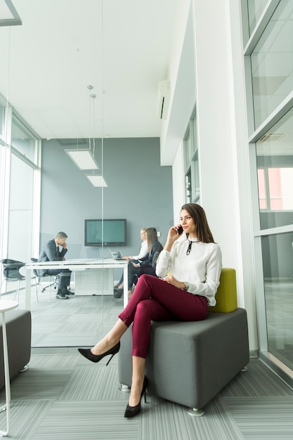 Businesswoman w telefonie