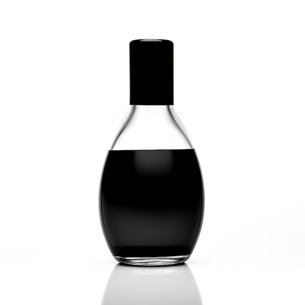 Zdjęcie butelka czarnego wina na białym tle