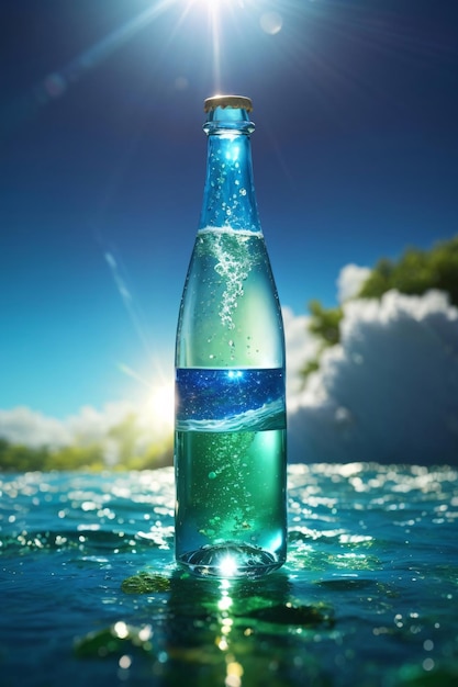 Butelka gazowanej wody odświeżająca ilustracja