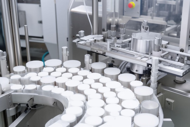 Butelka kosmetyczna apteka przemysł płynny medycyna fabryka medyczna produkcja słoik Generative AI