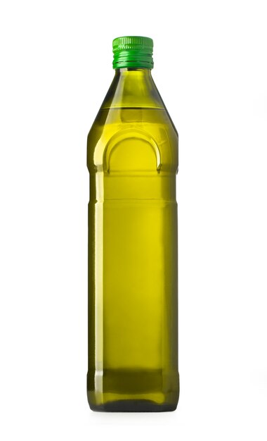 Butelka oliwy z oliwek izolowana ze ścieżką przycinającą