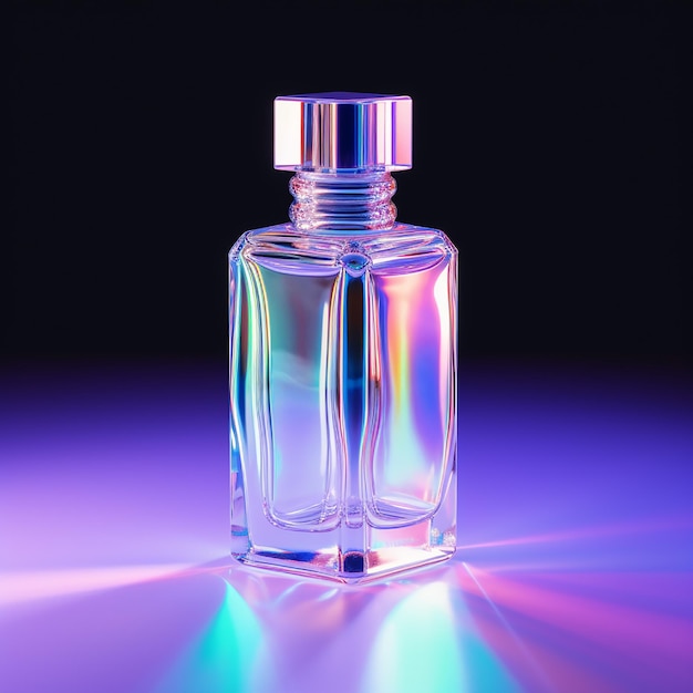 Butelka perfum holograficznego tła holographic minimalistycznej wysokiej jakości