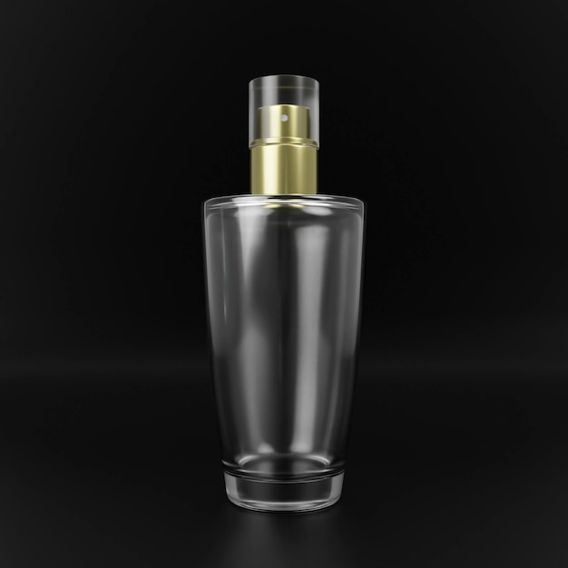 Butelka perfum na czarnym tle renderowania 3d