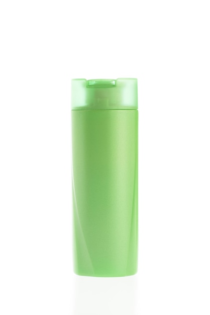 Butelka produktu kwadratowy kształt zielony na białym tle