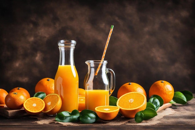 butelka soku pomarańczowego obok butelki soku pomarańczy