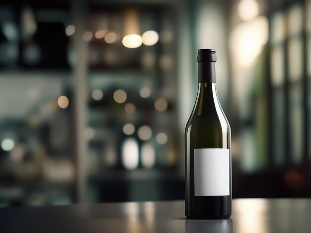 Butelka wina Butelka z pustą etykietą Selektywne skupienie AI generowane