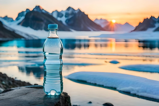 Zdjęcie butelka wody mineralnej branding świeża czysta woda z lodowców