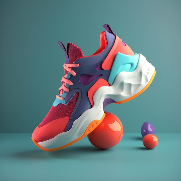 Buty sportowe w modnej palecie kolorów do reklamy z Generative AI