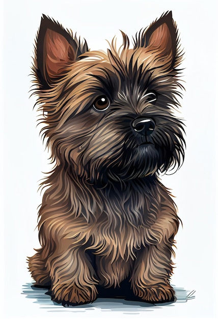 Cairn Terrier Cute Puppy Dog wysokiej jakości druk grafiki wektorowej