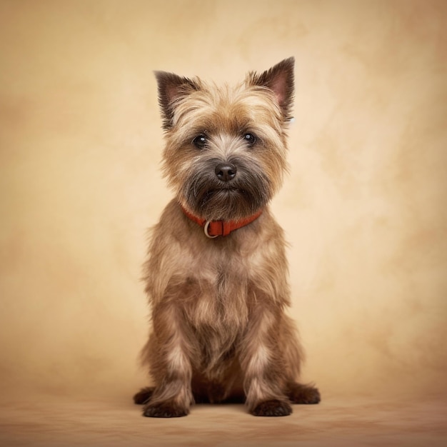 Cairn terrier w pełnej długości studio fotograficzne zdjęcie AI wygenerowane