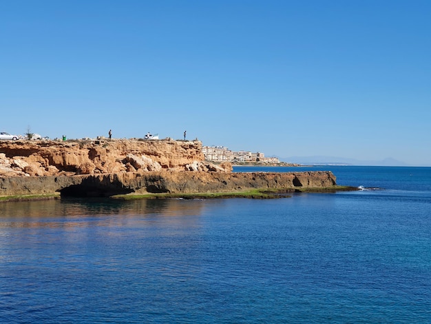 Calas De Torrevieja Paisaje Junto Al Mar Mediterraneo En El Sur De La Costablanca