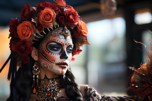 Calavera Catrina Święto Dnia Zmarłych Portret