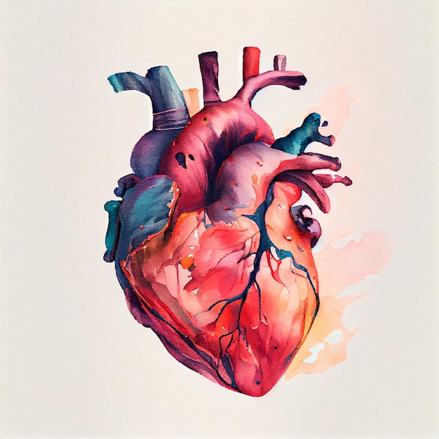Całkiem realistyczna ilustracja serca z odosobnionym tłem