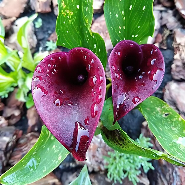 Zdjęcie calla lilie kwitną w ogrodzie