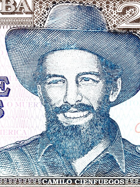 Zdjęcie camilo cienfuegos portret z kubańskich pesosów