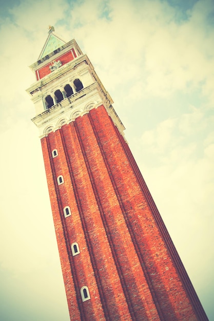 Campanile na placu San Marco w Wenecji, Włochy. Filtrowane w stylu retro