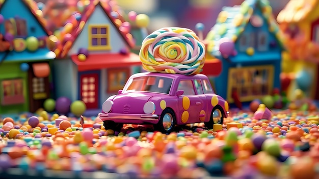 Candy Town dzieci Ilustracja Generative AI