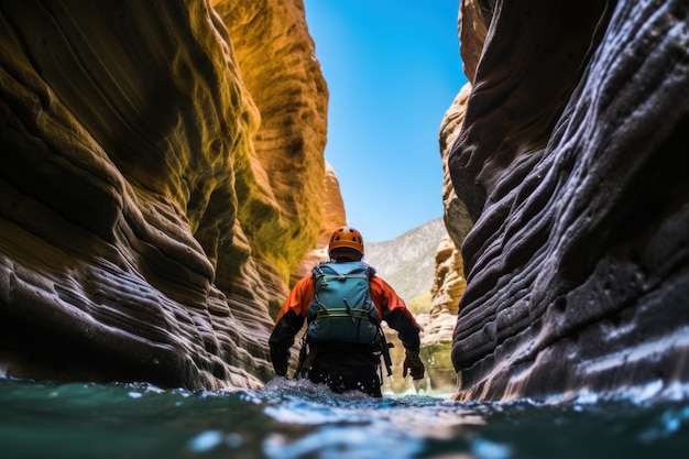 Canyoning ekstremalny sport canyoning ekspedycja popularne szlaki trudne imponujące miejsce Grupa podróżująca ex