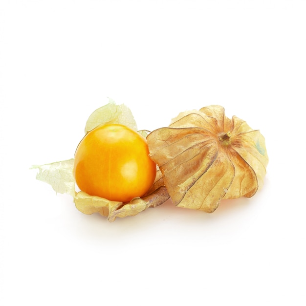 Cape Gooseberry, Miechunka owoców lub Złotego Berry samodzielnie nad białym tłem