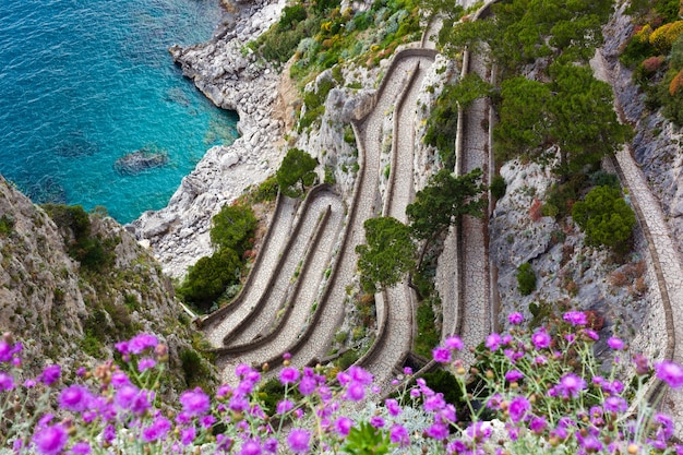 Capri, Via Krupp, Włochy.