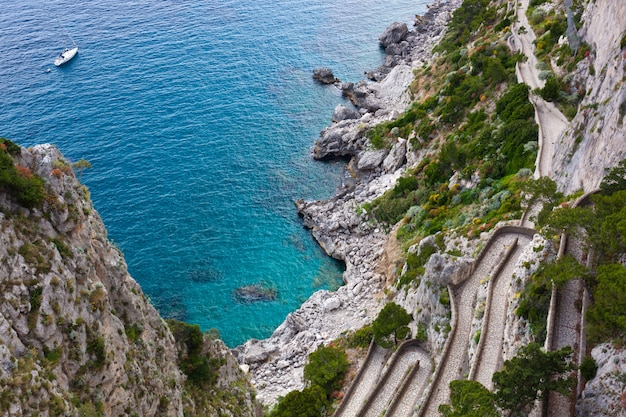 Capri, Via Krupp, Włochy.