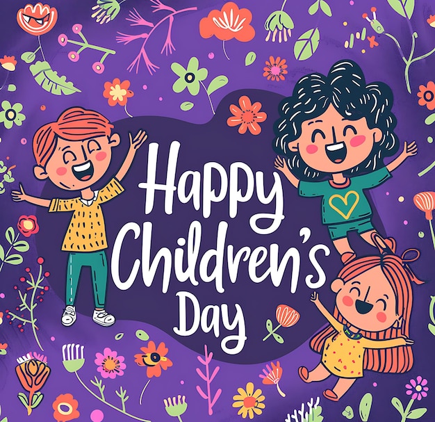 Zdjęcie capturing joy masterful vector illustrations for childrens day celebrations