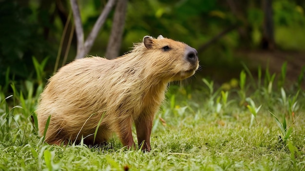 Capybara w naturalnym siedlisku północnego pantanalu największy dziki krążący Ameryka Południowa Ameryka wil