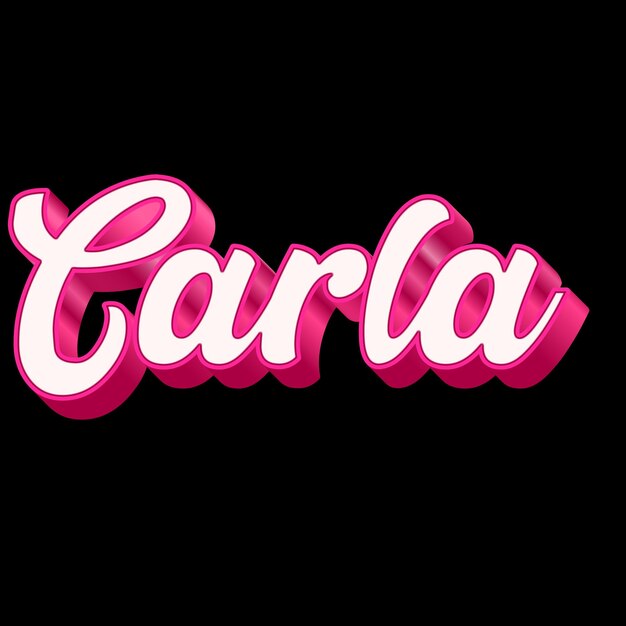 Zdjęcie carla typography 3d design różowy czarno-biały tło zdjęcie jpg