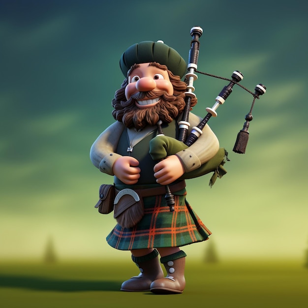 Cartoon bagpipe 3D